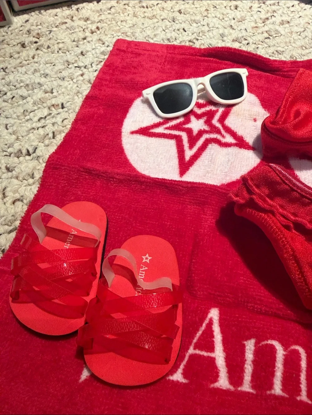 American Girl Red Star Beach Set with Tote, Sunglasses & Sandals